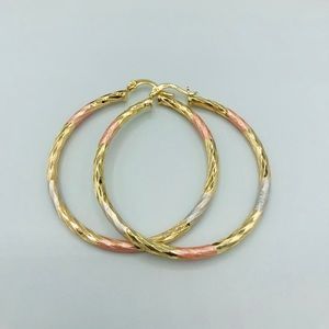Gold plated hoops three color